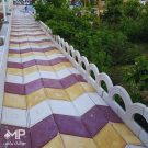 بلوک سیمانی دور باغچه ای مدل آبشار