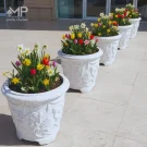 گلدان پلیمری طرح سطلی سفید