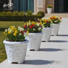 گلدان پلیمری سطلی سفید