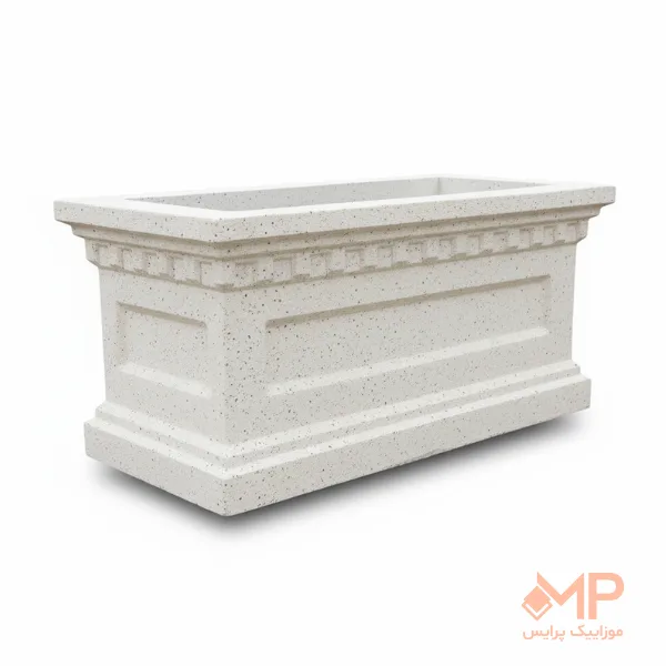 concrete-pot (22) فلاورباکس مستطیل سفید
