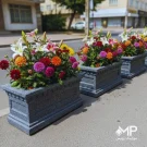 فلاور باکس مستطیلی بتنی طوسی