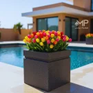 فلاور باکس مدرن مربع تک خط مشکی لب استخر