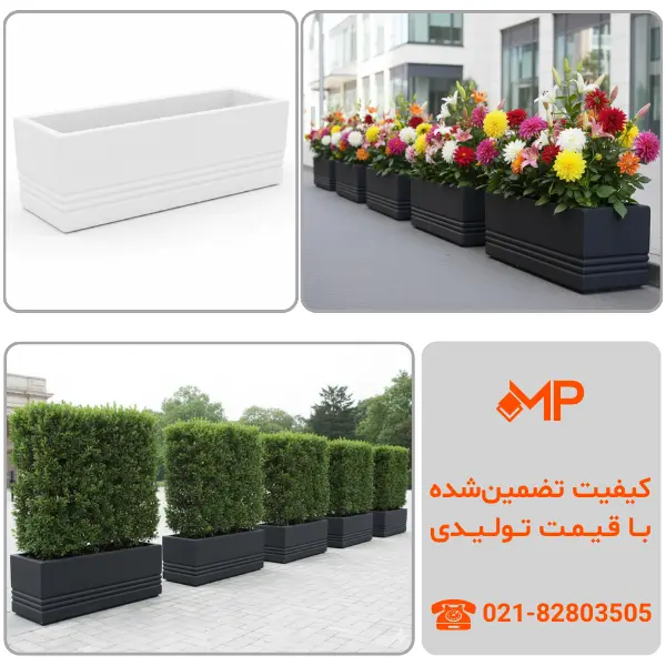 فلاور باکس طولی پلیمری شمشاد