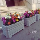 گلدان بزرگ سه خط طرح دار مستطیل طول 120 طوسی