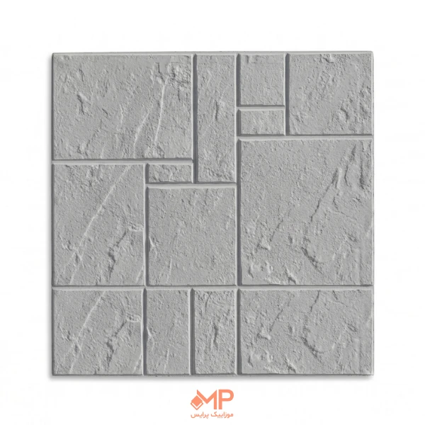Parse Moraba (4) موزاییک پلیمری طرح پارسه مربع ابعاد 40*40 و 50*50 طوسی روشن